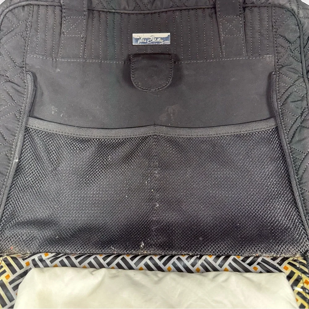 Vera Bradley Stroll Around Baby Diaper Bag | Black | Quilted Tote Handbag Travel